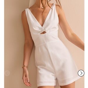 White Linen Romper